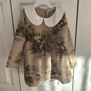 Hill House Lottie equestrian toile horse dress size 3/4